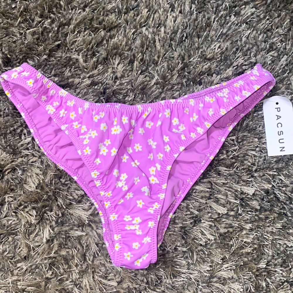 PacSun purple flower bikini bottoms size small